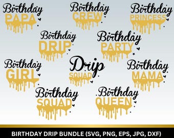 Verjaardag infuus SVG, Birthday Squad, Birthday Papa svg, verjaardag gesneden bestand, Girl's verjaardag Svg, verjaardag koningin, verjaardag prinses, mijn verjaardag