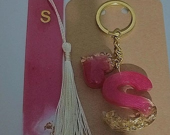 Pink and gold keychain