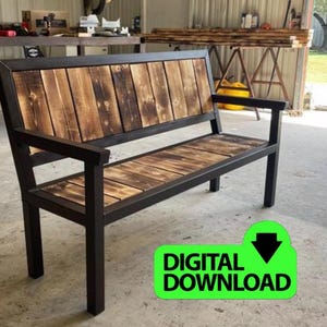 Metal and wooden bench plans