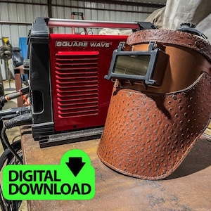 Modello per casco da saldatura in pelle