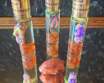 Aceite con infusión de cristal de cornalina, mezcla para masaje sensual, roll-on de aromaterapia, aceite de cardamomo de doble concentración.