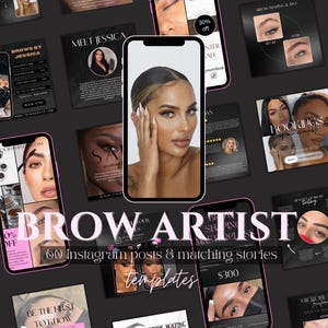 Brow tech Instagram posts & story templates, Brow Artist IG templates, DIY flyer templates, IG story templates, Beauty salon Instagram posts