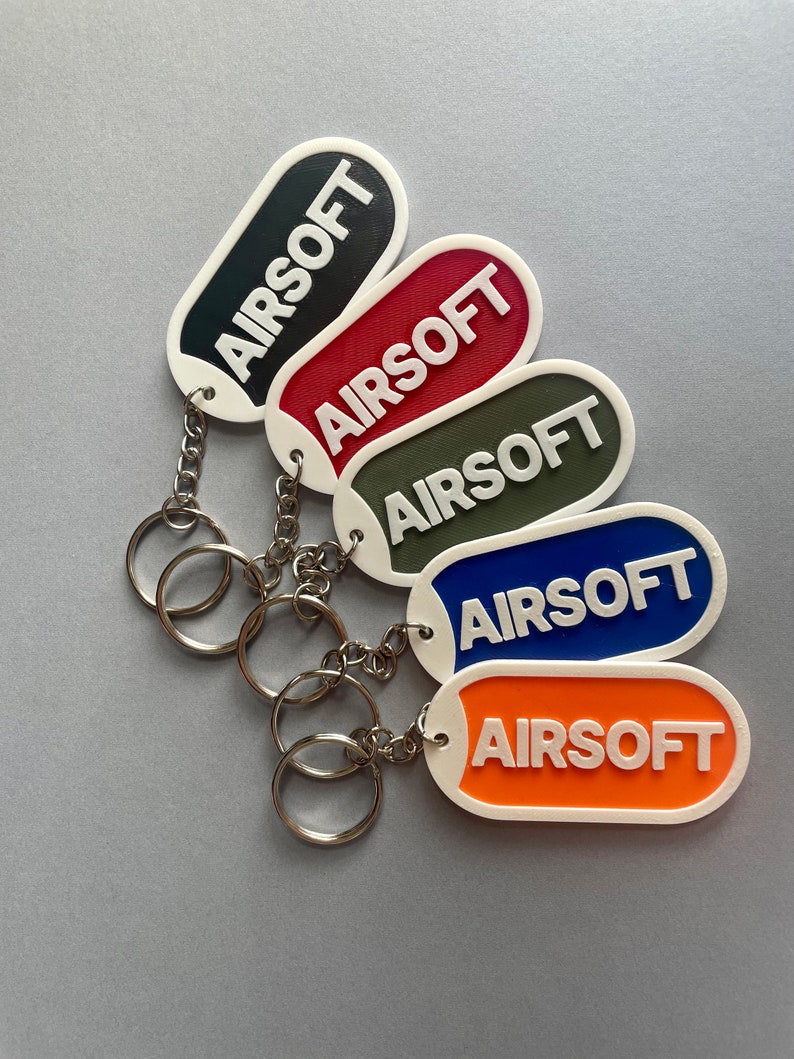 Airsoft Keyring - Keychain - 3d Printed - Multi Colours - Small Gift ...