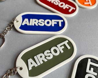 Airsoft Keyring - Keychain - 3d printed - multi colours - small gift - under 5 pounds -