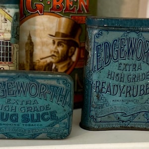 Latas de tabaco Edgeworth de 1900 - Juego de dos azules