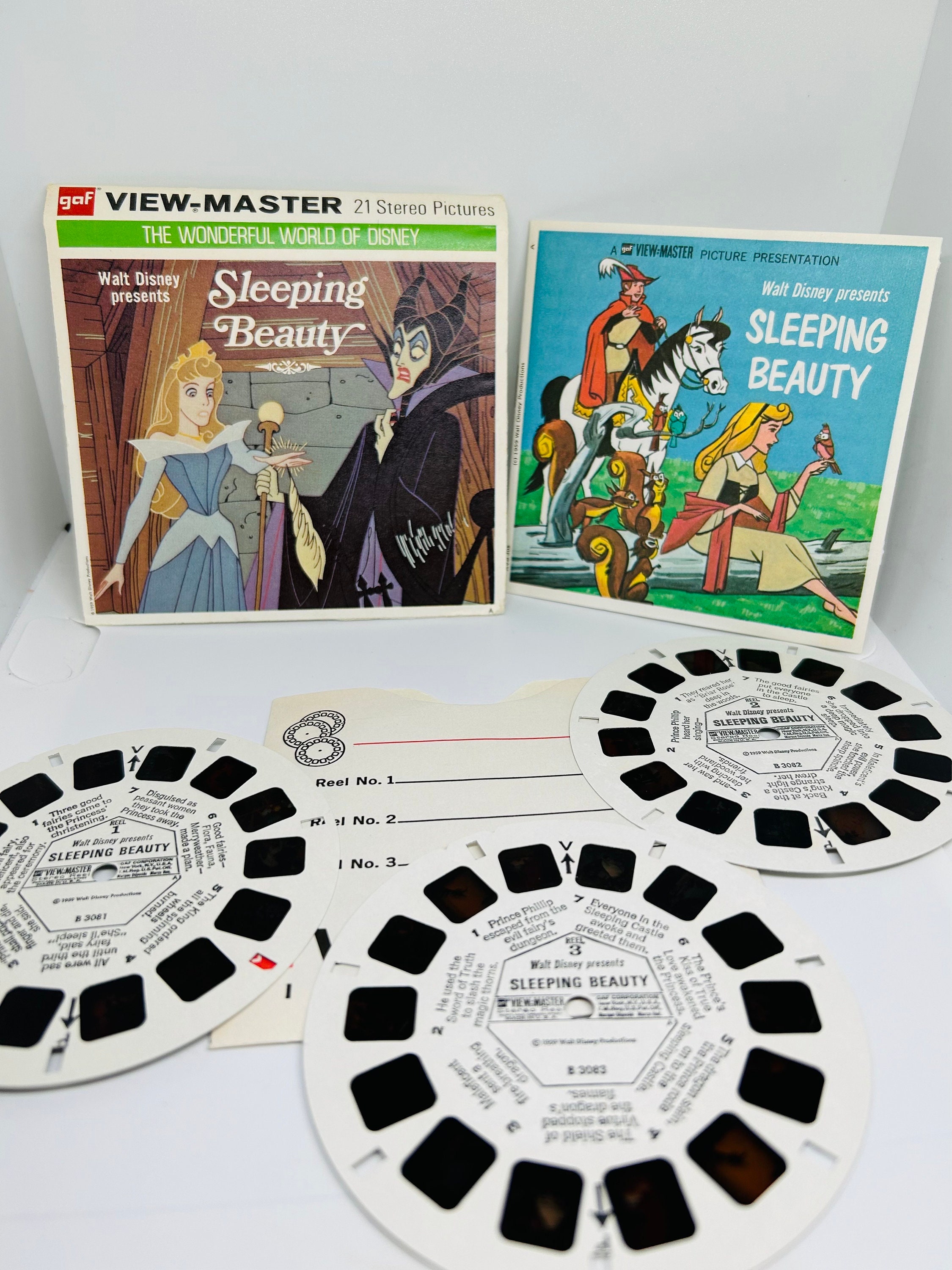 Vintage 1959 View Master Reel Lot of 3 Walt Disneys Sleeping