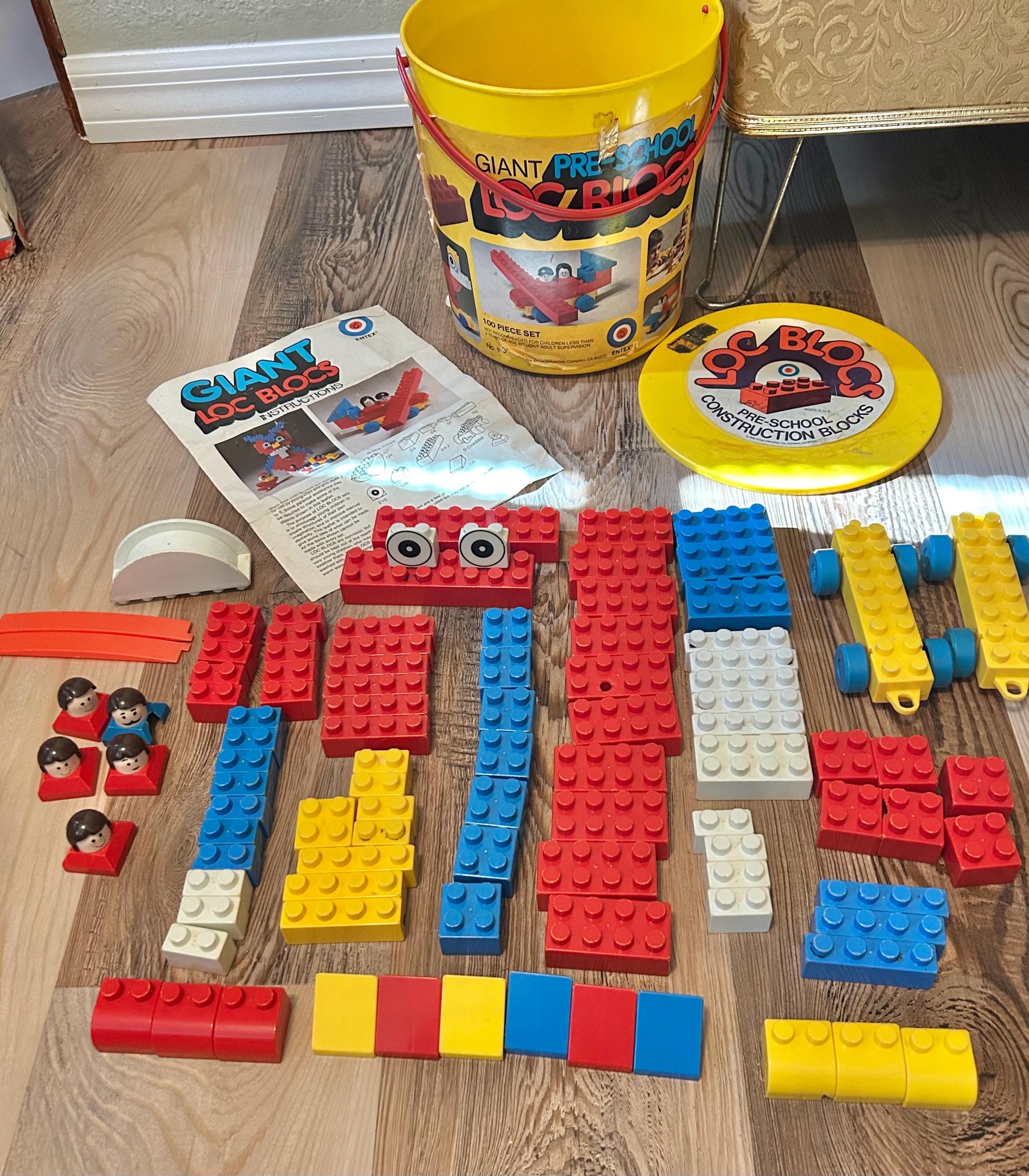 1980 Loc Blocs 99 Piece Set w Bucket & Instructions