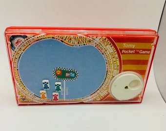 Juego de carreras de juguetes Tony Pocket original de 1975 - Japón