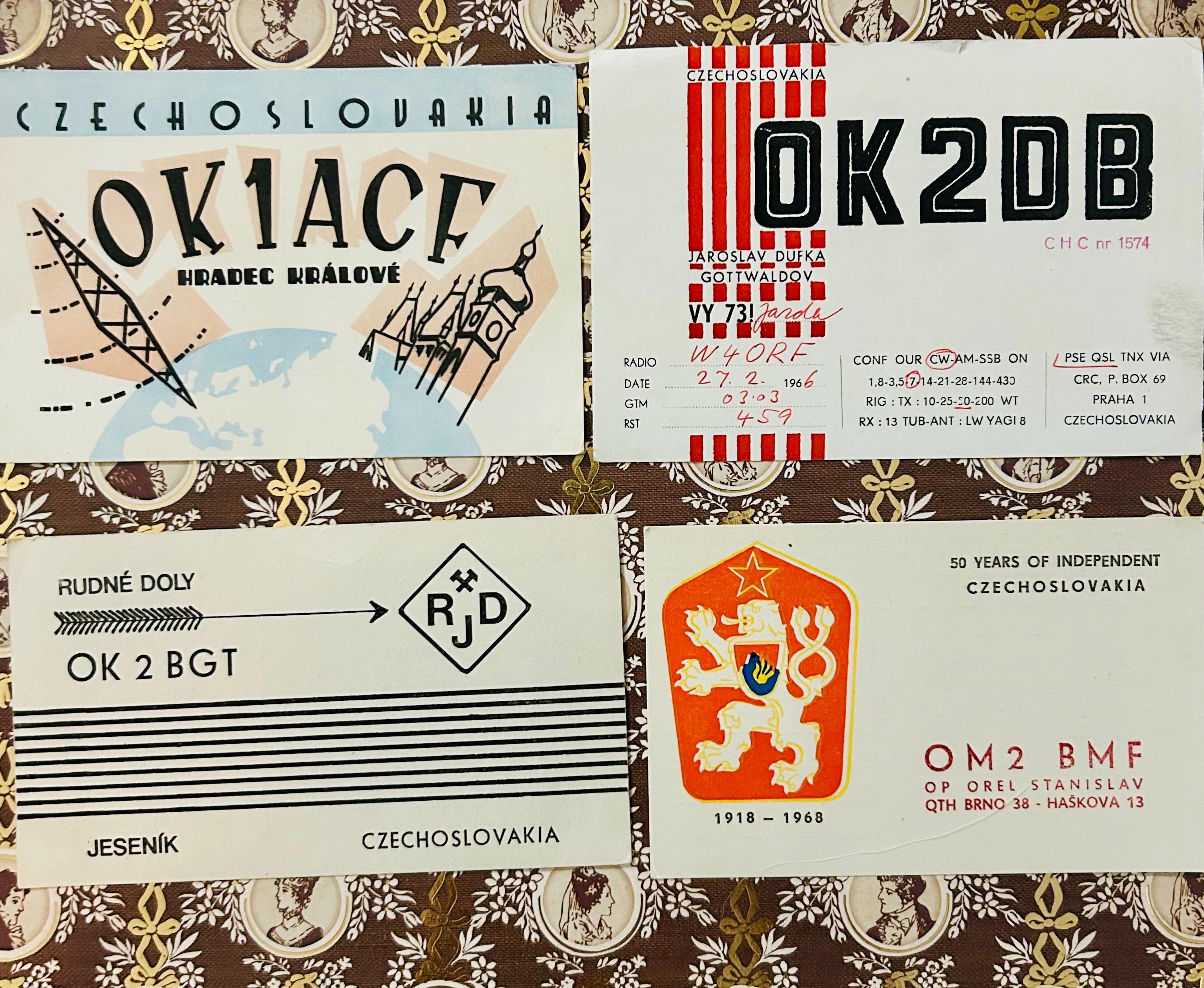Czechoslovakia 1960’s QSL Karten - Funkamateur / Funkamateure - 4 Stück