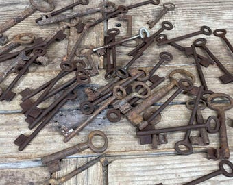 Llave maestra antigua – Llave maestra de puerta del siglo XIX, oxidada