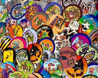100 Vintage 90s POGs Game + 4 Slammers! Huge Variety, Top Brands & FREE Shipping
