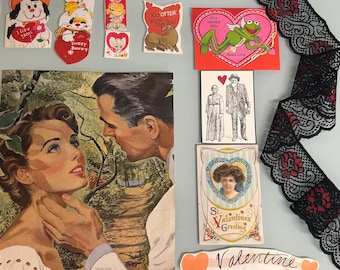 Vintage Ephemera Pack: Retro Scrapbooking Collage Teile