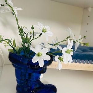 Vintage Boot - Vaso in vetro Depression blu cobalto