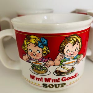 1989 Campbell's Red and White Label Campbell Kids Soup Mug “m'm!m