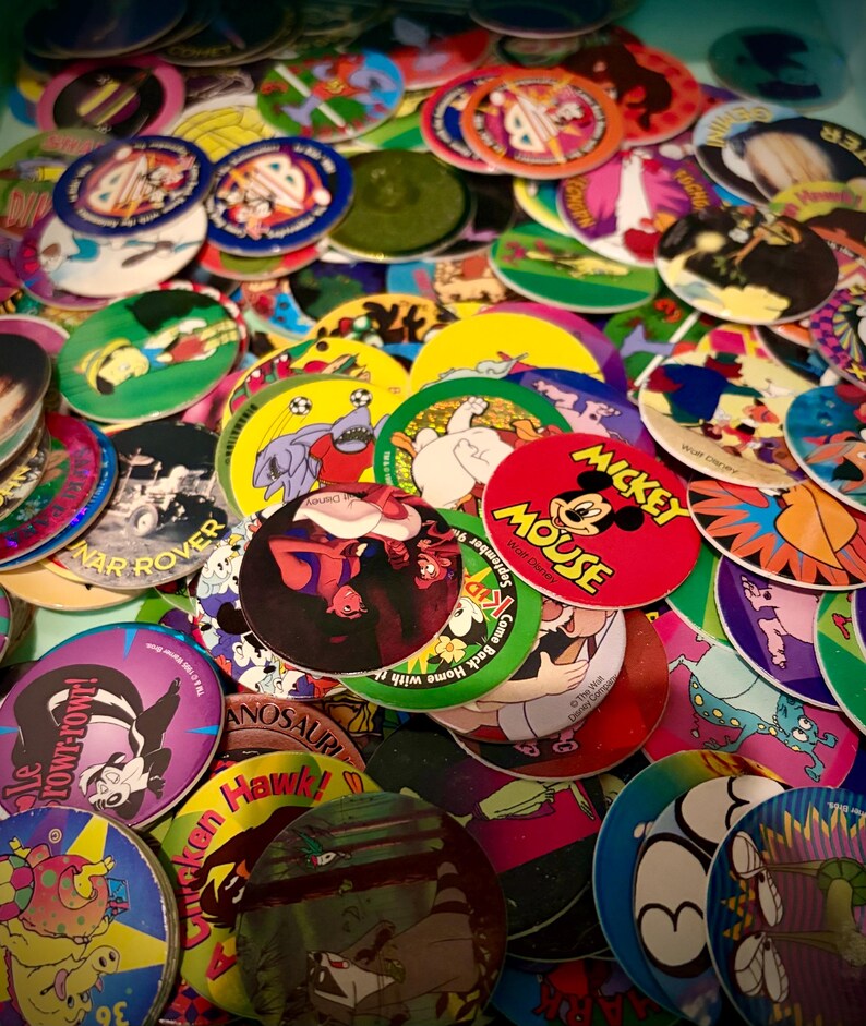Text Pogs 50 Kid Friendly Pogs and One Slammer - 90 ’s POG Collection - Etsy