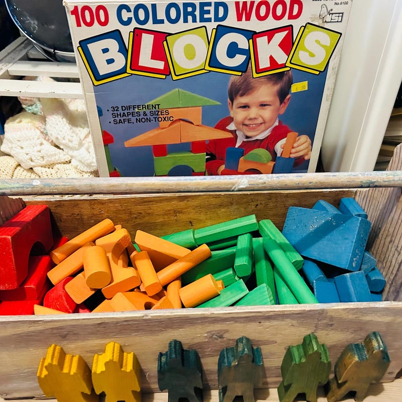 Antique Wooden Building Blocks - Etsy