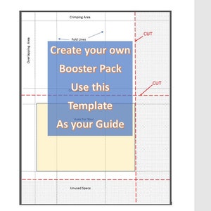 Booster Pack DIY template PDF with Fold and cut guides Pokemon pack Guide