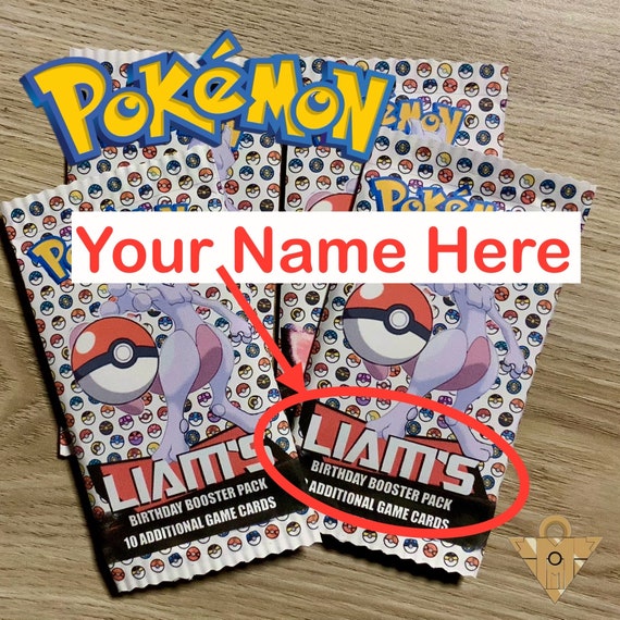 20 Personalized Pok Birthday Card Packs | Cards Included | Pokemon Booster  Packs With Your Child's Name for Their Birthday Party - Etsy