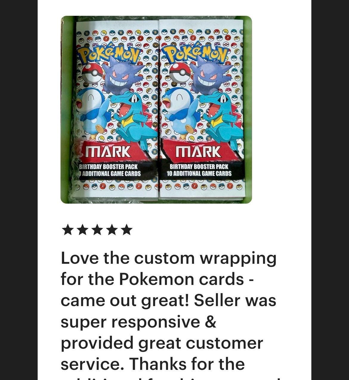 20 Personalized Pok Birthday Card Packs | Cards Included | Pokemon Booster  Packs With Your Child's Name for Their Birthday Party - Etsy