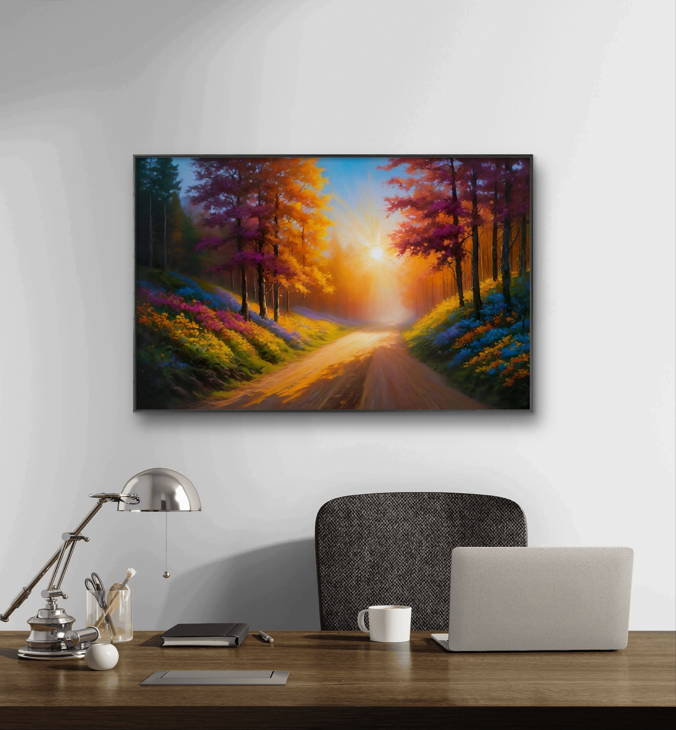 Printable of a Beautiful Nature Scenery Painting, Nature Painting ...