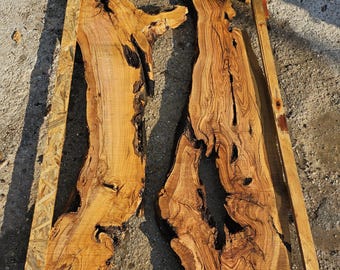 Live Edge Olive Wood Slab: Kiln Dried, Leveled for Epoxy Resin Art