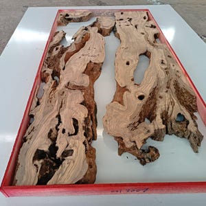 Premium Natural Olive Wood Slab - for Made Table Live Edge Model 1  - Rustic Handmade Lumber for Epoxy tables