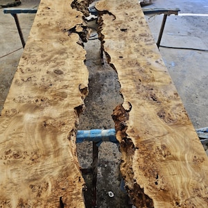 Premium Natural Mappa Burl wood Slab - for Made Table Live Edge Model 1  - Rustic Handmade Lumber for Epoxy tables