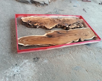 Live Edge Oleaster Wood Slab: Kiln Dried Exotic Wood for Epoxy Table