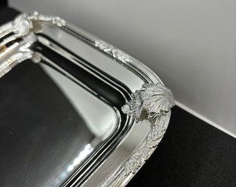 Tray/Serving Tray /Silver / Silver Tray/patterned tray/rectangular tray