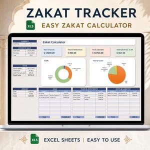Zakat Calculator 2026 Spreadsheet Excel Template Zakat Jewelry Calculator Zakat in Islam Calculation Tracker Zakat Payable Assets Zakat Pay