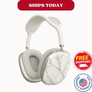 Elegant Marble AirPods Max Shell Case, Protective Cover for AirPods Max, Gift for Music Lovers, Chic Headphone Case, Cute AirPods Ear Cover