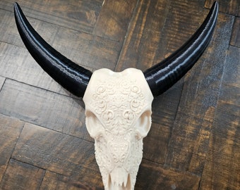 Buffalo Skull Wall Decor, Western Wall Decor, Home Style Wall Decor, Skull Decor, Buffalo Skull Decor