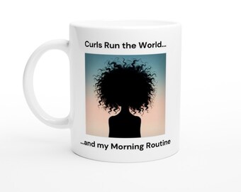 Curls Run the World White 11oz Ceramic Mug