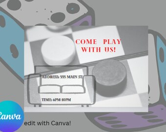 Game On -Celebration Invitation- Edit on Canva