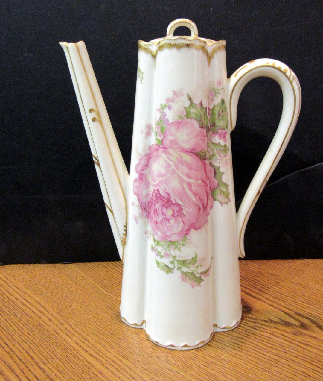ANTIQUE HAVILAND LIMOGES Porcelain Teapot/coffee Pot Pink Etsy