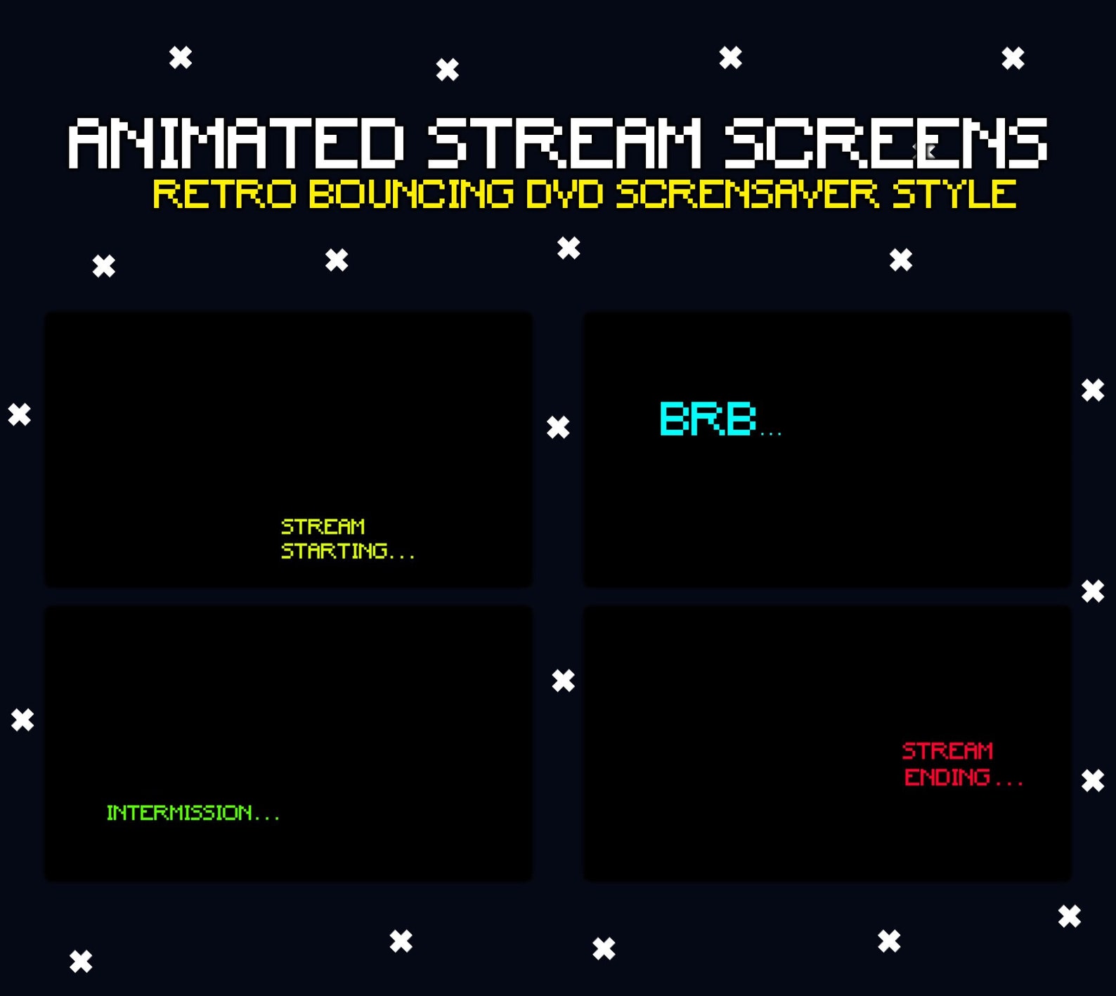Animated Retro Stream Screens for Twitch, Dvd Bouncing Screensaver