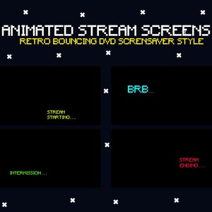 Animated Retro Stream Screens For Twitch, Dvd Bouncing Screensaver Stream Screens, Minimalistic Twitch Stream Overlays
