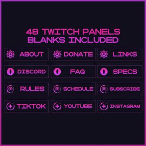 VALORANT REYNA Twitch Panels 48 Twitch Panels Pack Stream Overlay Pack Minimalist Twitch Overlay