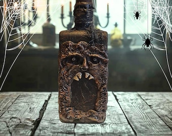 Handmade Hellmouth Apothecary Bottle: Gothic Dark Fantasy Decor