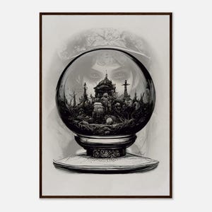 Gothic Art Print – Dark Macabre Wall Decor|Occult Illustration|Victorian Gothic Aesthetic|Framed