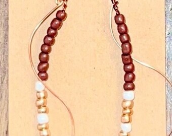 Handcrafted, Dangle, Wavy, Drop, Wire, Earrings, Gifts for Her, Jewelry