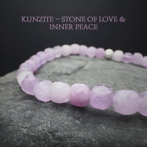 Dainty Faceted Kunzite Bracelet 4.5mm | Natural Light Purple Gemstone | Genuine Kunzite Beaded Bracelet | Feminine Healing Crystal Jewelry |