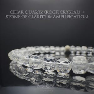 Dainty Clear Quartz Beaded Bracelet: 4mm Womens Rock Crystal Jewelry | Tiny Stacking Gemstone Bracelet
