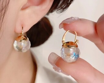 Smooth Ball-Shape Drop Dangle Earring for Women, Jewelry Designer, Dangle Ball Earring, Gift for Mothers Day