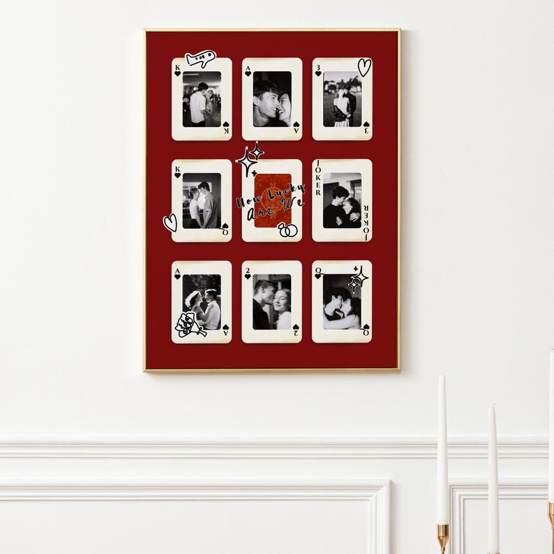 Custom Photo Playing Cards Poster, Personalized Photo Collage Canva ...