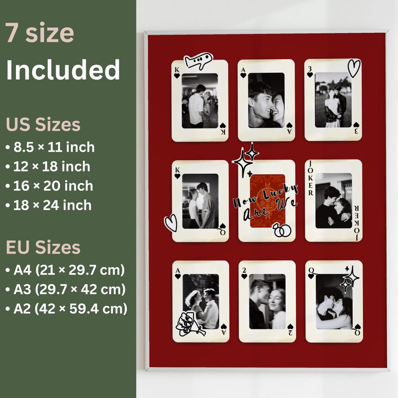 Custom Photo Playing Cards Poster, Personalized Photo Collage Canva ...