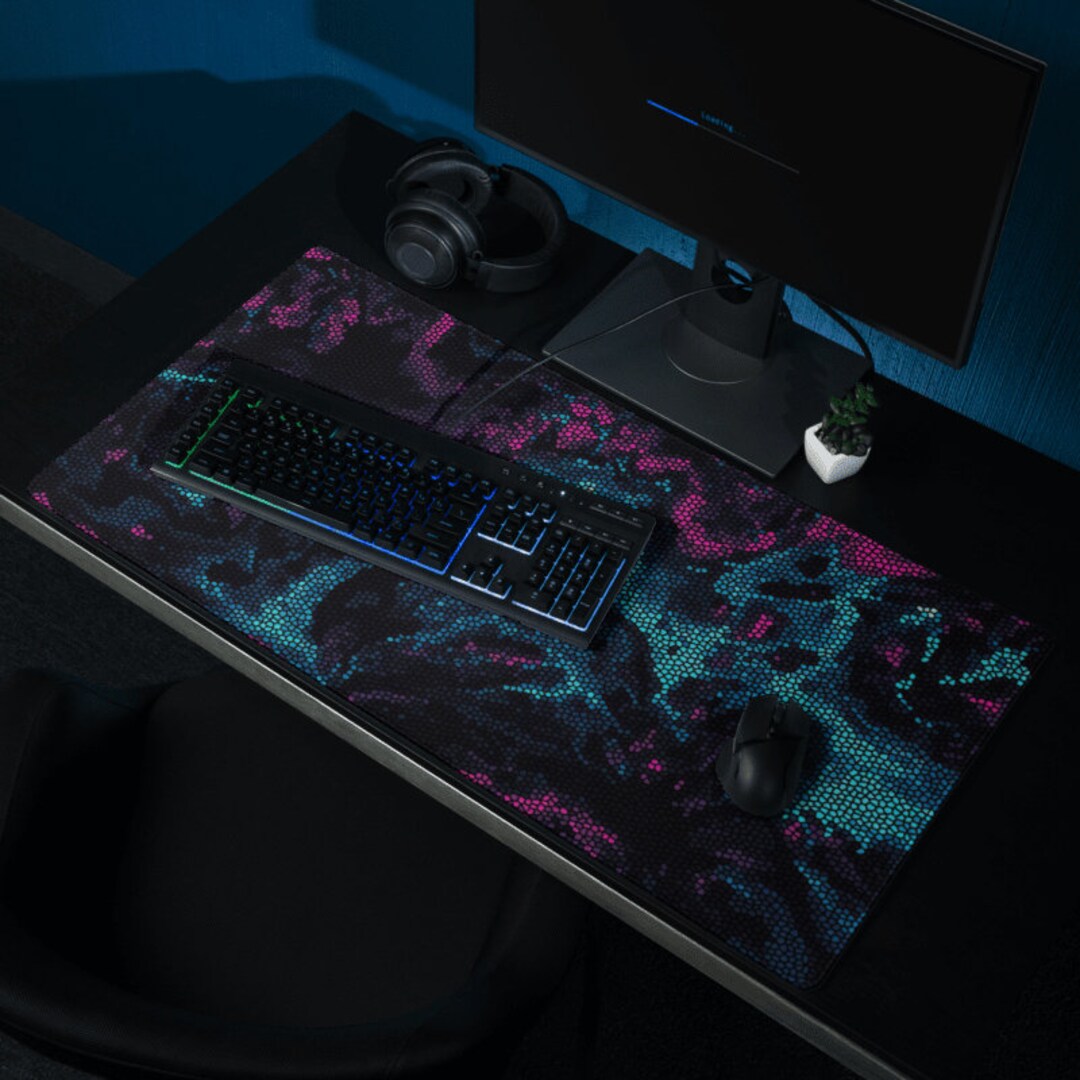 Texture Dispersion Art Desk Mat, Pastel Desk Mat, Blue Desk Mat, Pink