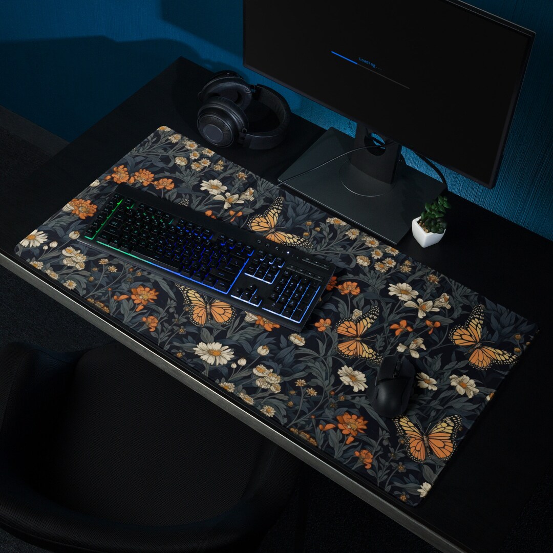 Cottagecore Seamless Pattern Desk Mat,nature Desk Mat, Green Desk Mat ...