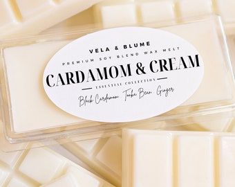 Black Cardamom & Cream - Strong Scented Wax Melt Snap Bar Essential Collection Cinnamon Cream Ginger Wood Tonka Bean Peppercorn Candle