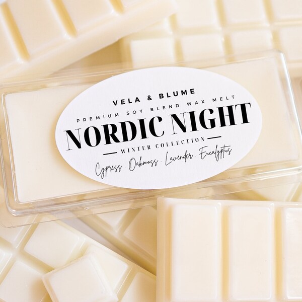 Nordic Night - Strong Scented Wax Melt Snap Bar Scent Winter Collection Lavender Eucalyptus Pine Cypress Bayberry Oakmoss Rosemary Candle